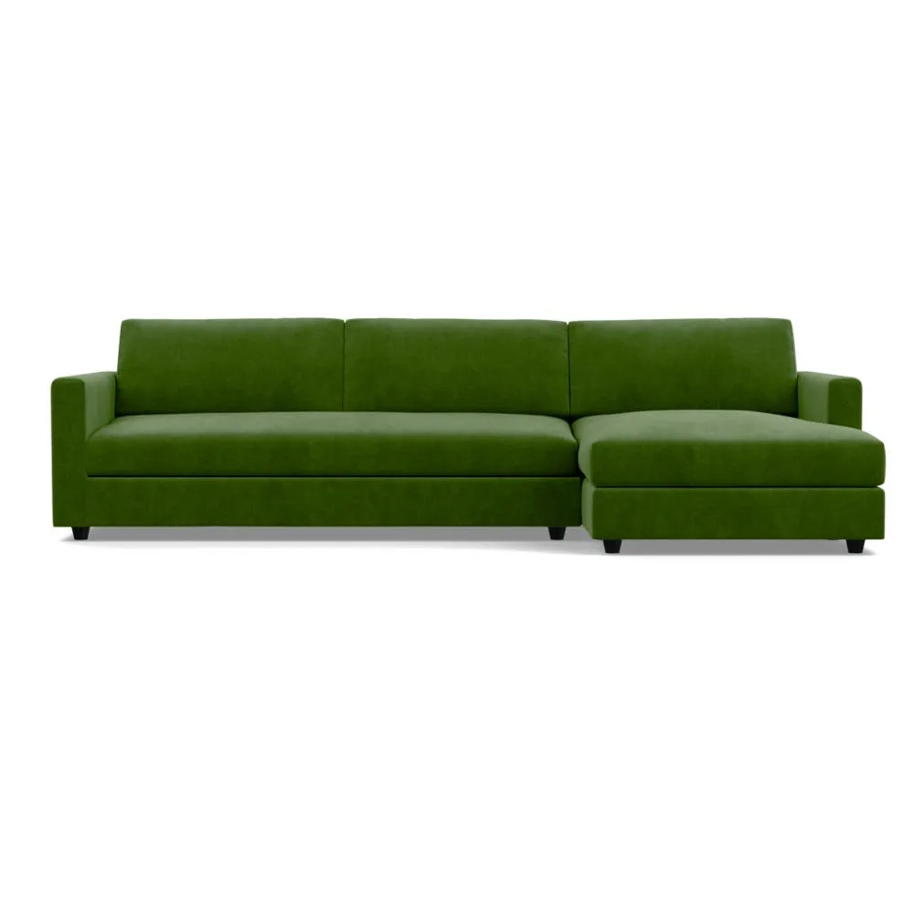 Heal's Nimbus II 4 Seater RHF Corner Chaise Smart Luxe Velvet Grass Black Feet 1