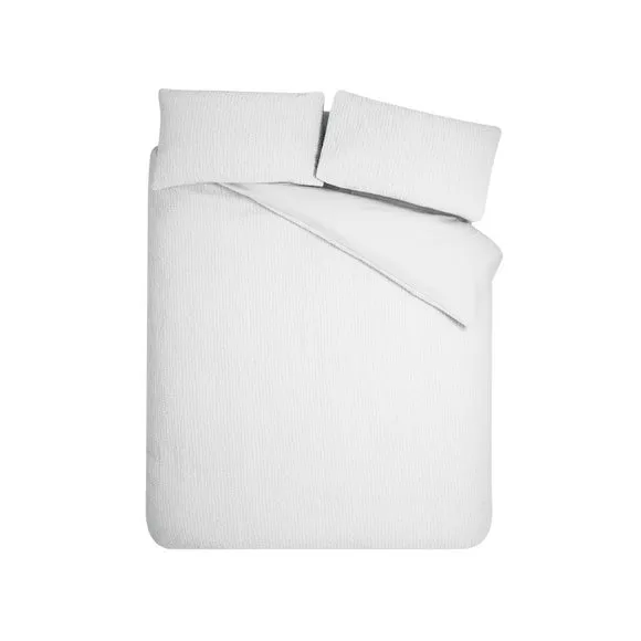 Catherine Lansfield Crinkle Seersucker Duvet Cover & Pillowcase Set 5