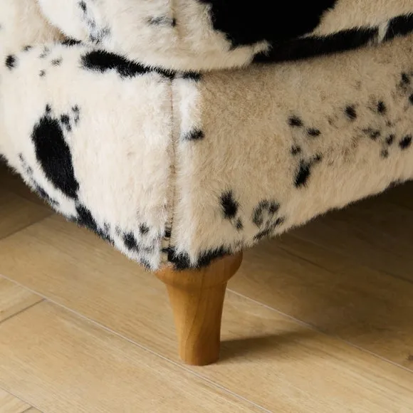 Beatrice II Cow Print Faux Fur Snuggle Chair 5
