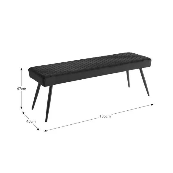 Montreal 2 Seater Dining Bench, Velvet 5