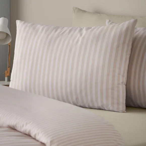Catherine Lansfield Epping Textured Stripe Reversible Polycotton Duvet Cover & Pillowcase Set 2
