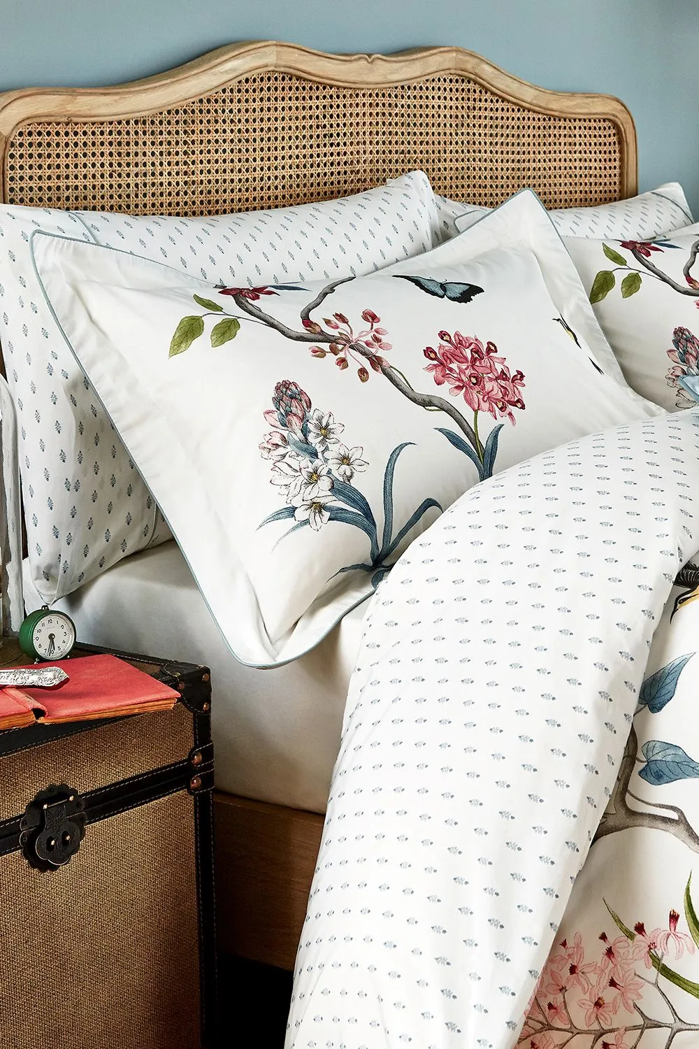 Sanderson 'Clementine' Cotton Duvet Cover Set in Duck Egg Blue 2