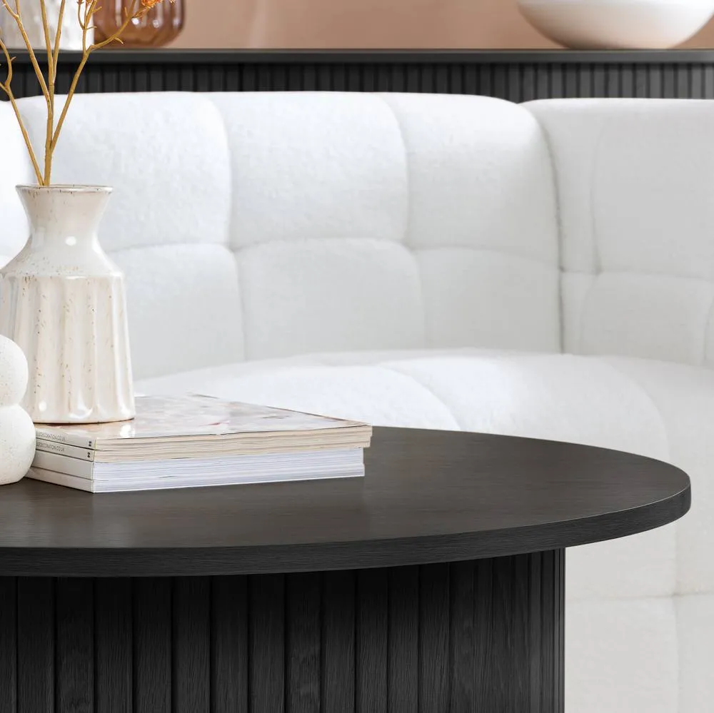 Birlea Round Fluted Coffee Table Axel in Black 3