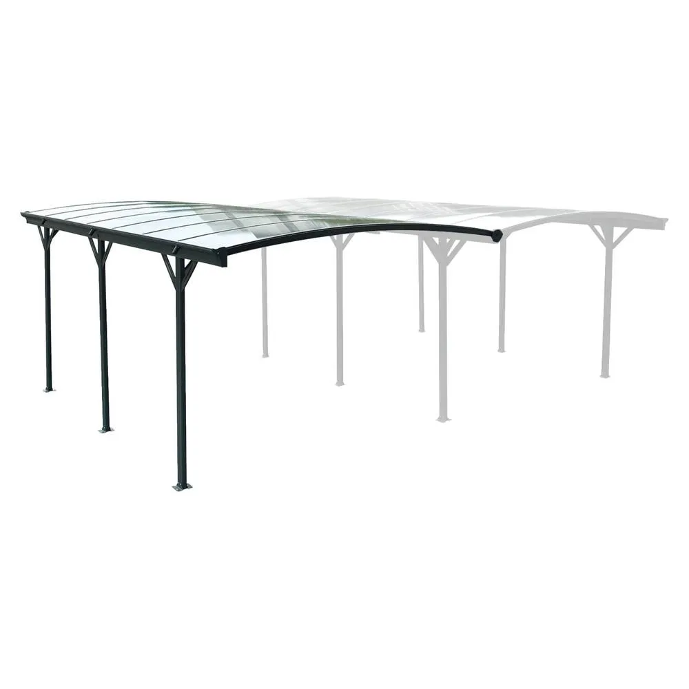 sweeek Extension of aluminum & polycarbonate carport 15m² in Dark Grey 2