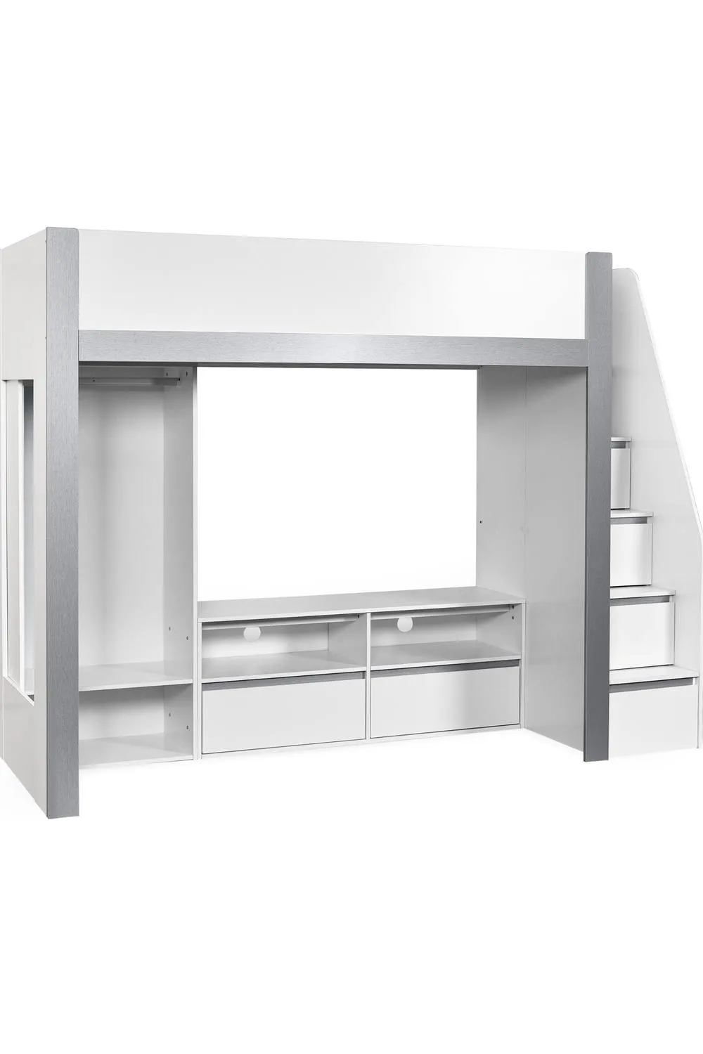 Julian Bowen Gaia Single White Highsleeper Loft TV Bed with Storage 3
