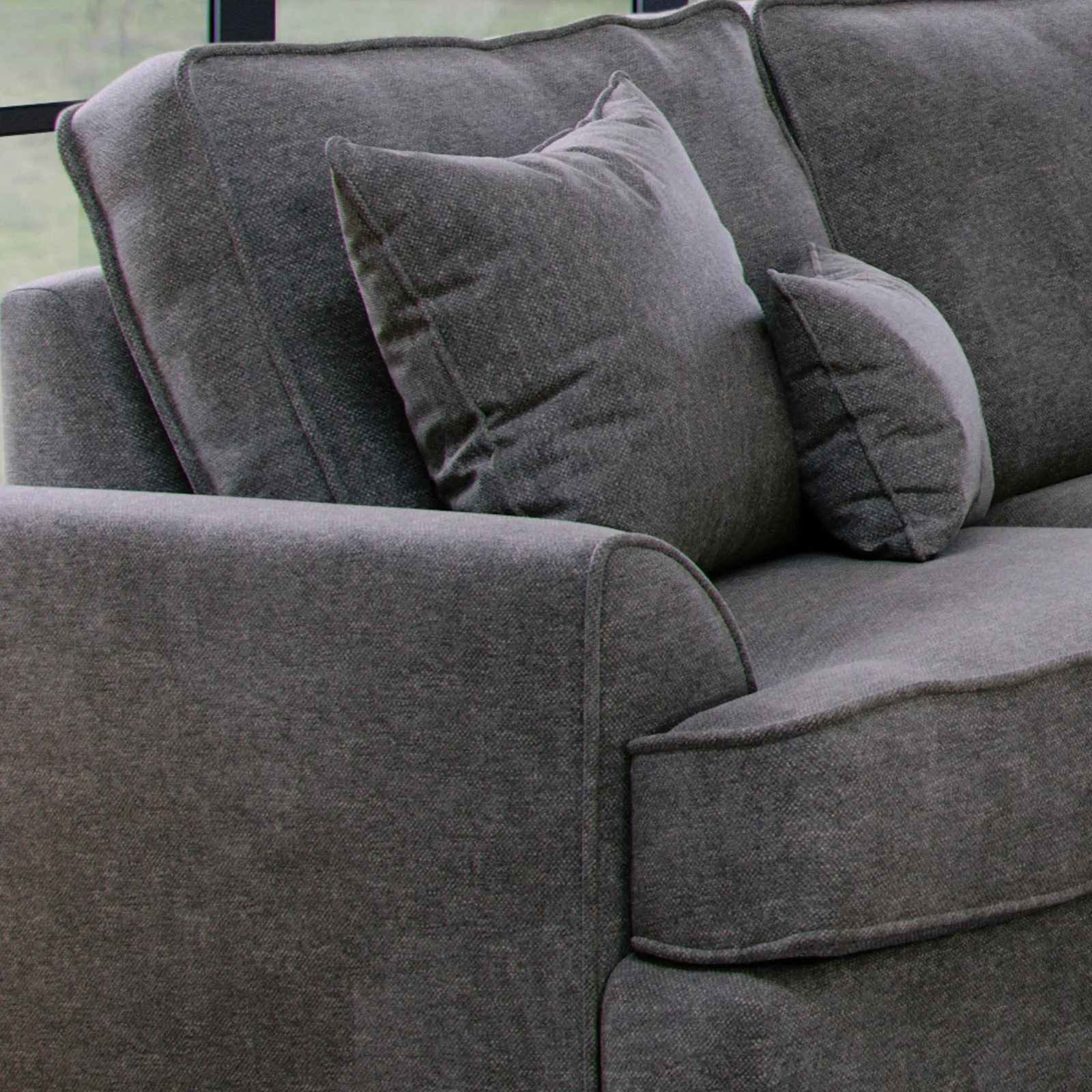 The Great Sofa Company Ophelia Right Hand Facing Chenille Corner Sofa in Dark Grey 3