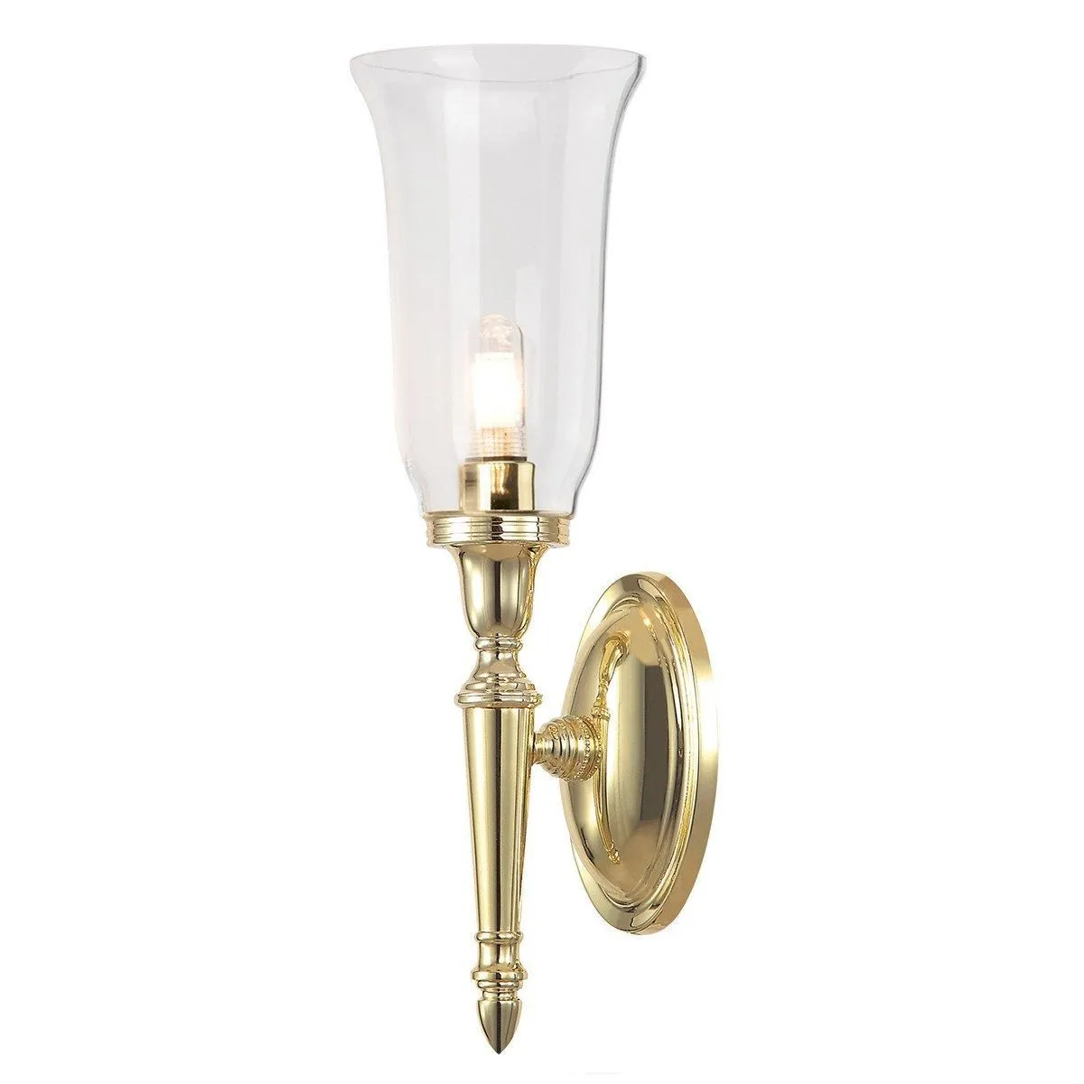 Netlighting Dryden 1 Light Bathroom Wall Light Polished Brass IP44 G9 in Yellow