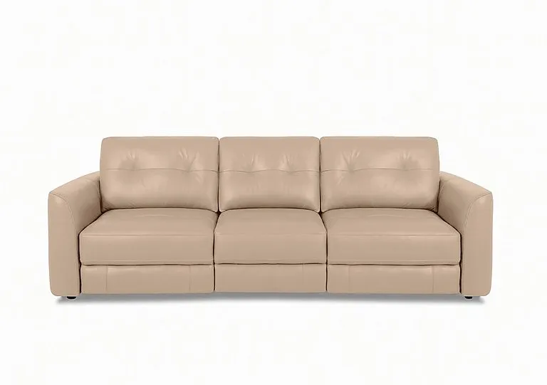Drift 3 Seater Leather Power Glider Sofa - BV Pebble - Sofas and Armchairs - In Time for Christmas