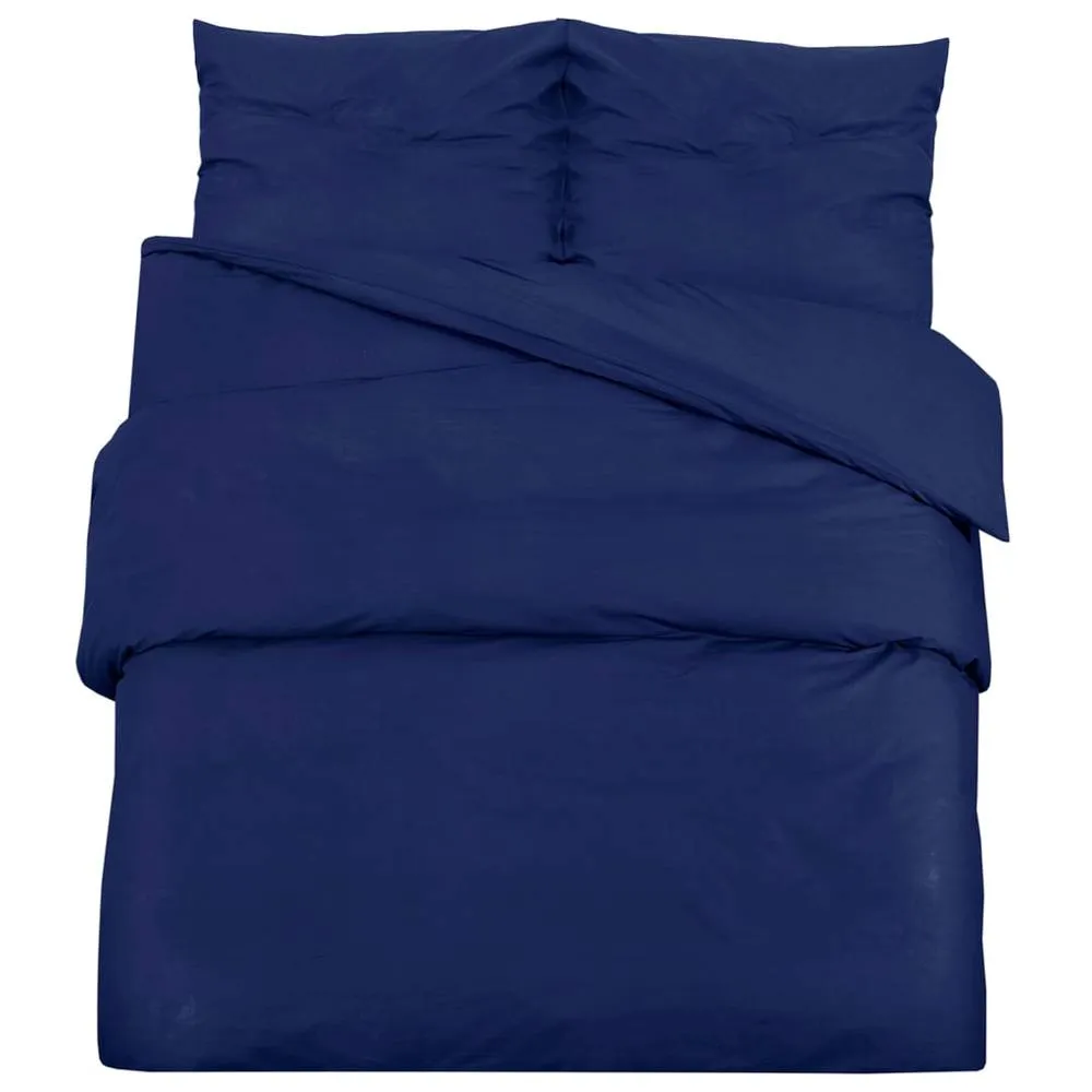 Berkfield Home Duvet Cover Set Navy Blue 135x200 cm Cotton