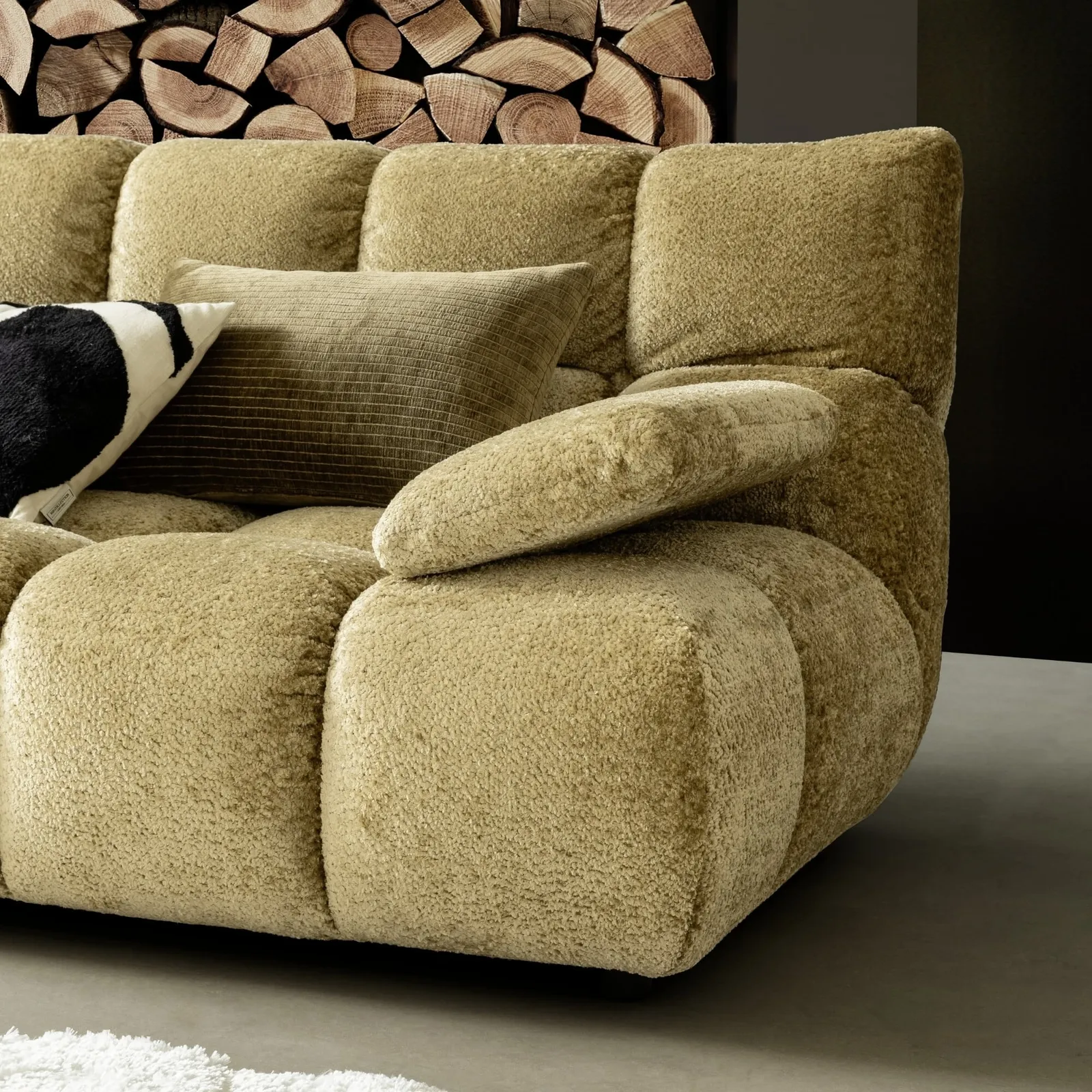 Bryce 2.5 Seater With Armrest Right, Gold | Barker & Stonehouse 2