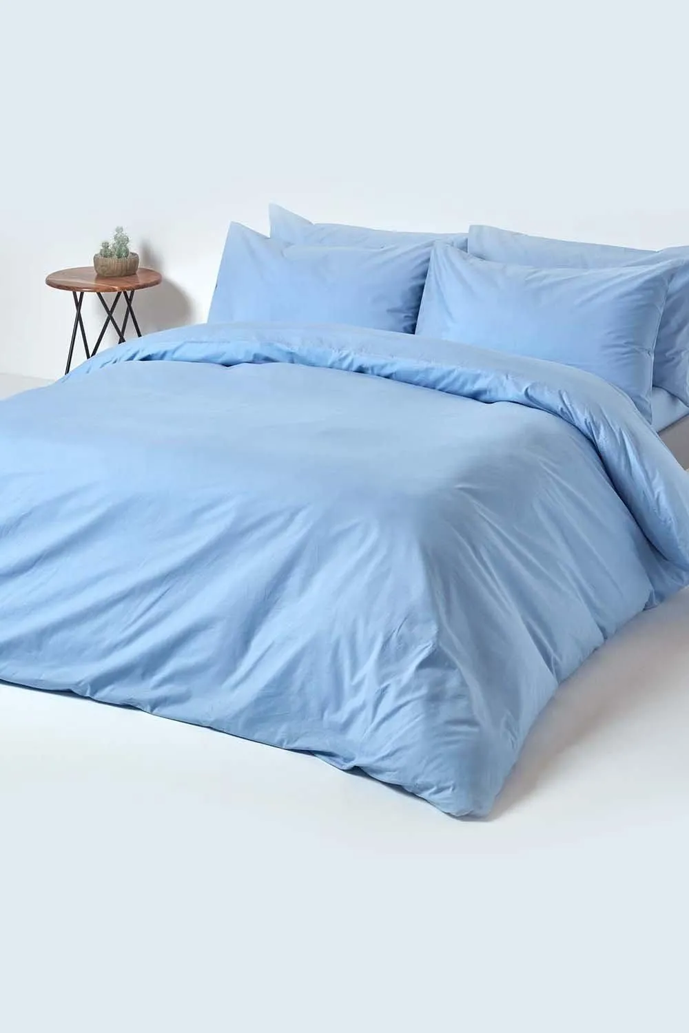 Homescapes Egyptian Cotton Flat Sheet 200 Thread Count in Blue 4