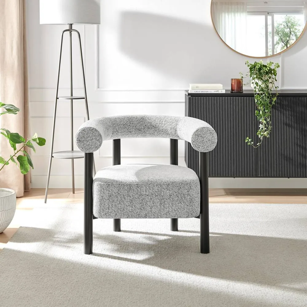 FurnitureboxUK Mirabel Fabric Accent Tub Chair in Grey 3