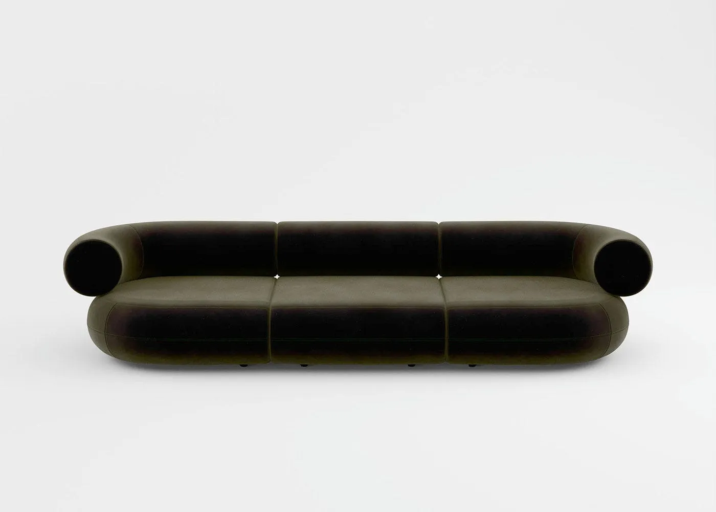 Tom Dixon Fat 3 seater Sofa in Velvet fabric forest 162 1