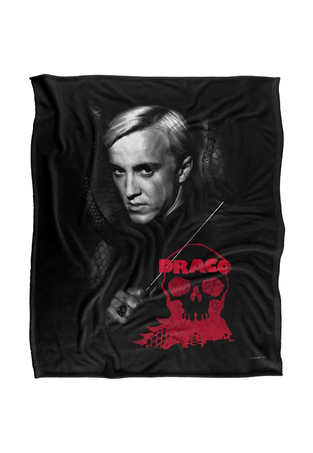 Harry Potter Draco Portrait Officially Licensed Silky Touch Super Soft Throw Blanket 152x127 cm in White