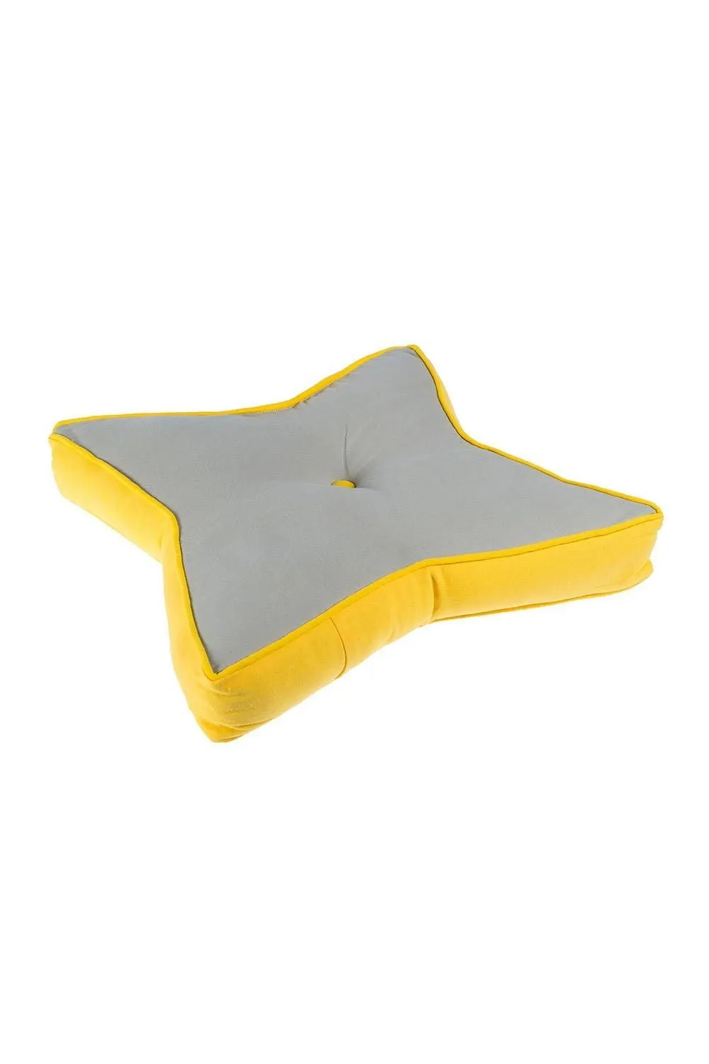 Homescapes Star Floor Cushion Soft Cotton, Comfy & OEKO-TEX® Certified in Grey 3