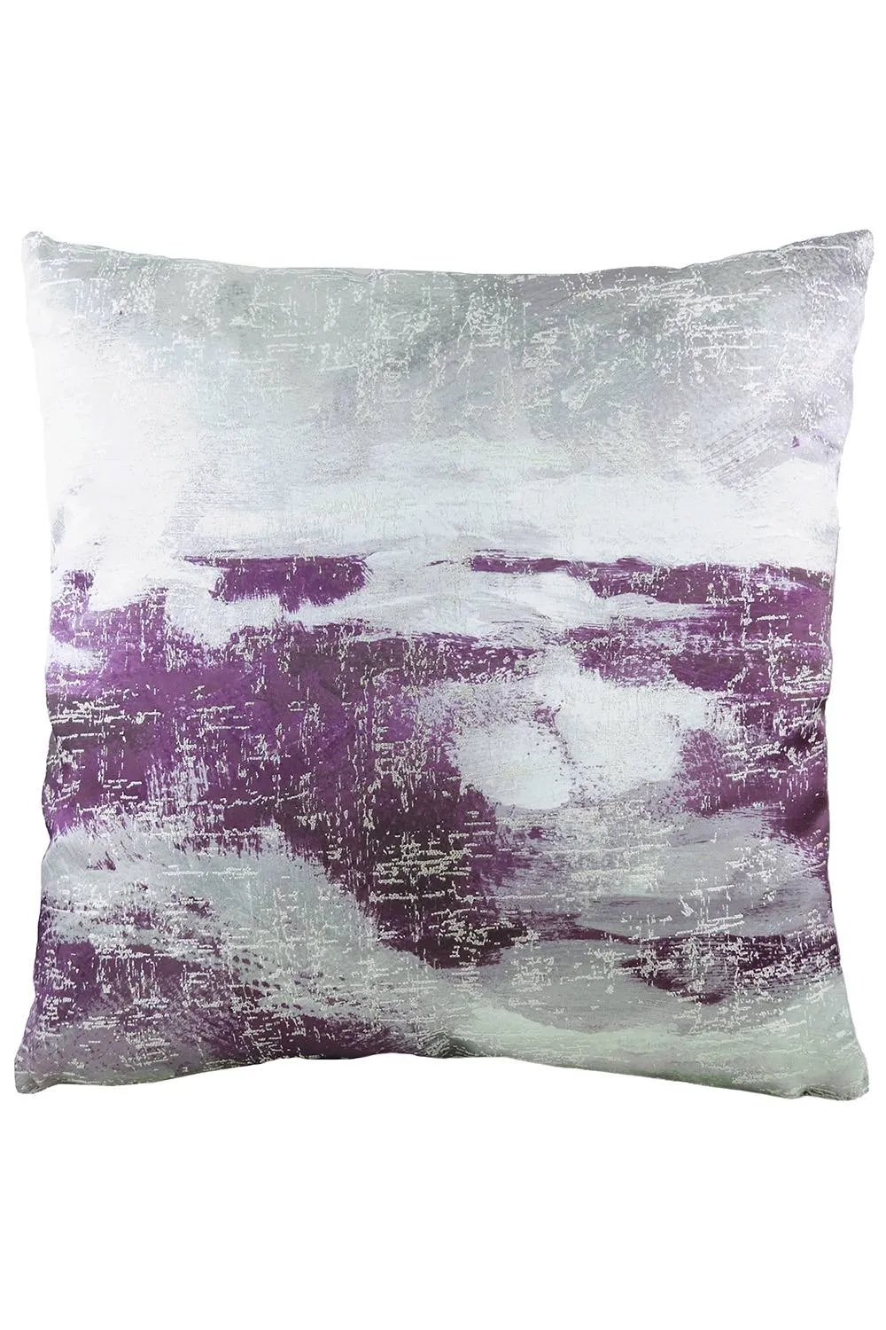 Evans Lichfield Landscape Abstract Hand-Painted Printed Cushion in Silver