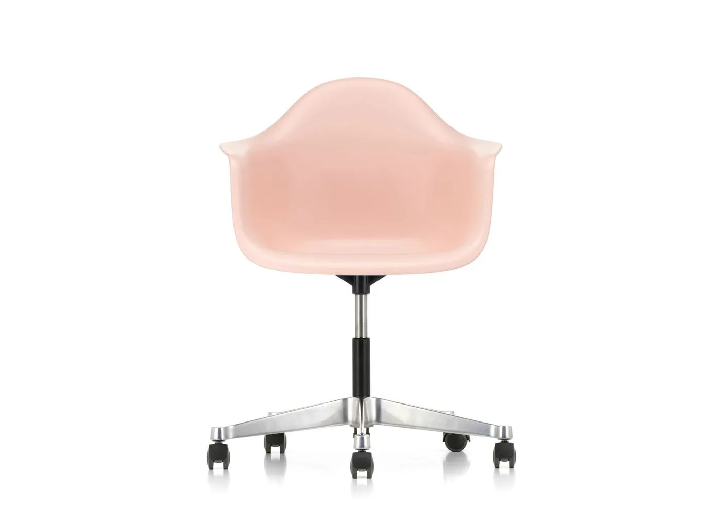 Vitra Eames PACC Armchair New Height Pale Rose Alumimium Base Hard Floor Castors 1
