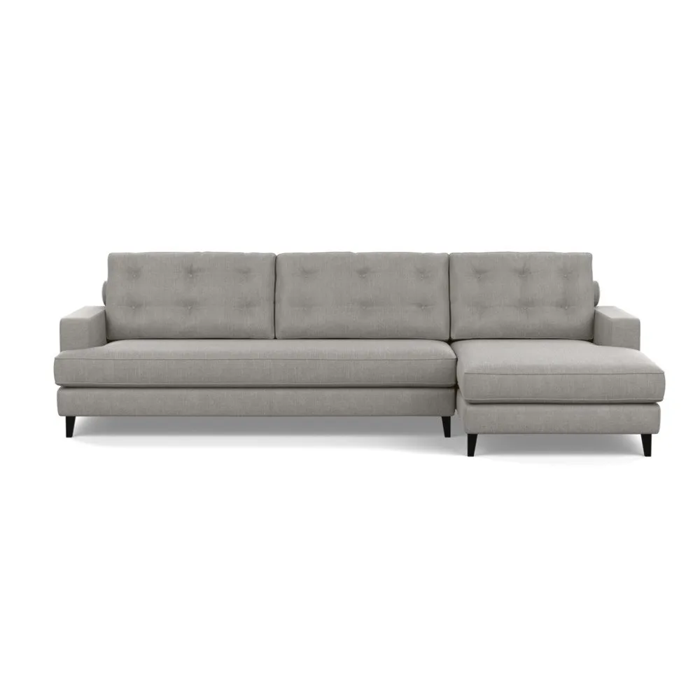 Heal's Mistral Right Hand Facing Corner Sofa Texture Pale Grey Black Feet