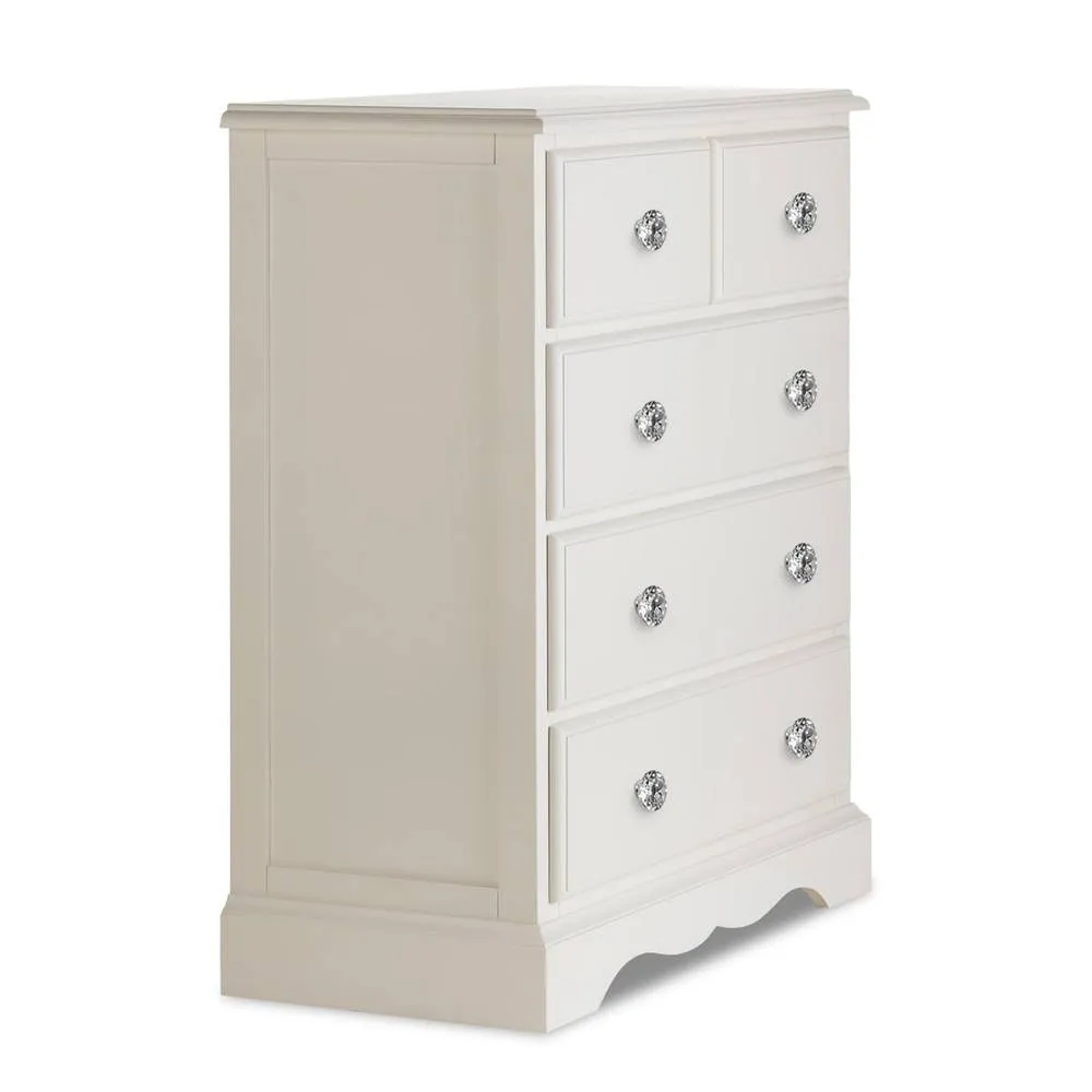 Statement Furniture Romance 2 Over 3 Chest of Drawers with Crystal Handles in Light Grey 5