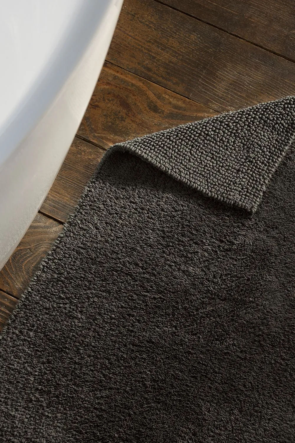 CHRISTY Reversible Hygro Luxury 100% Cotton 1800GSM Bath Rugs in Dark Grey