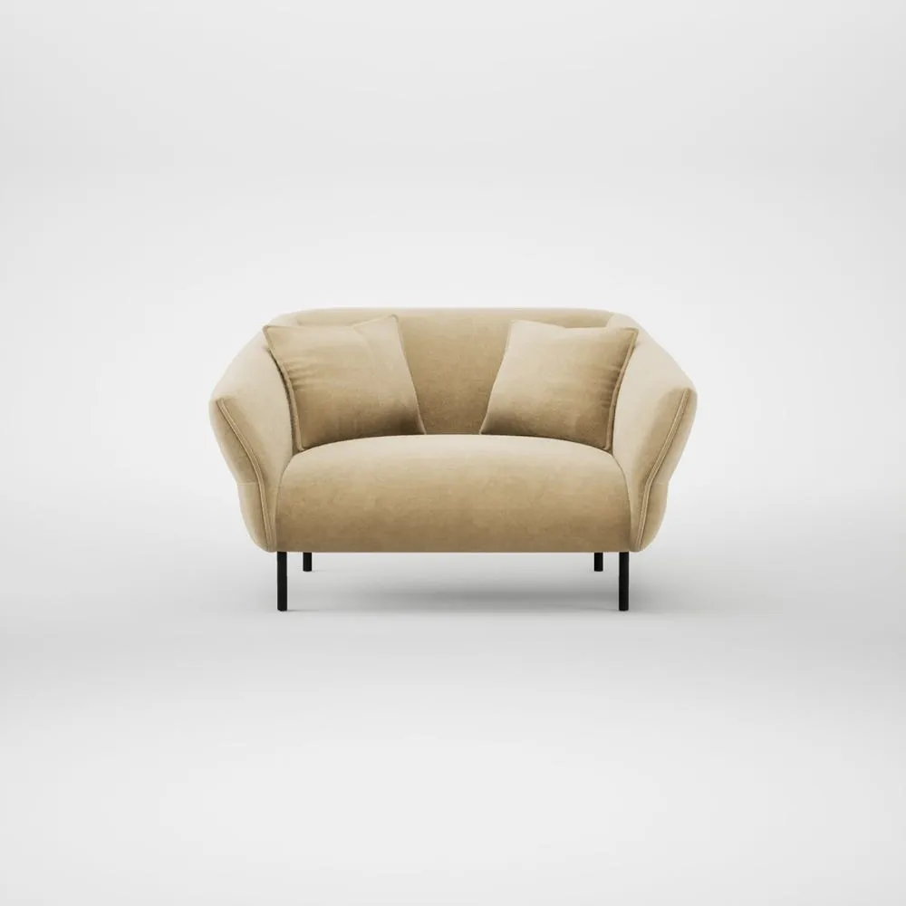 Heal's Alto Loveseat Smart Luxe Velvet Biscuit Black Feet 2