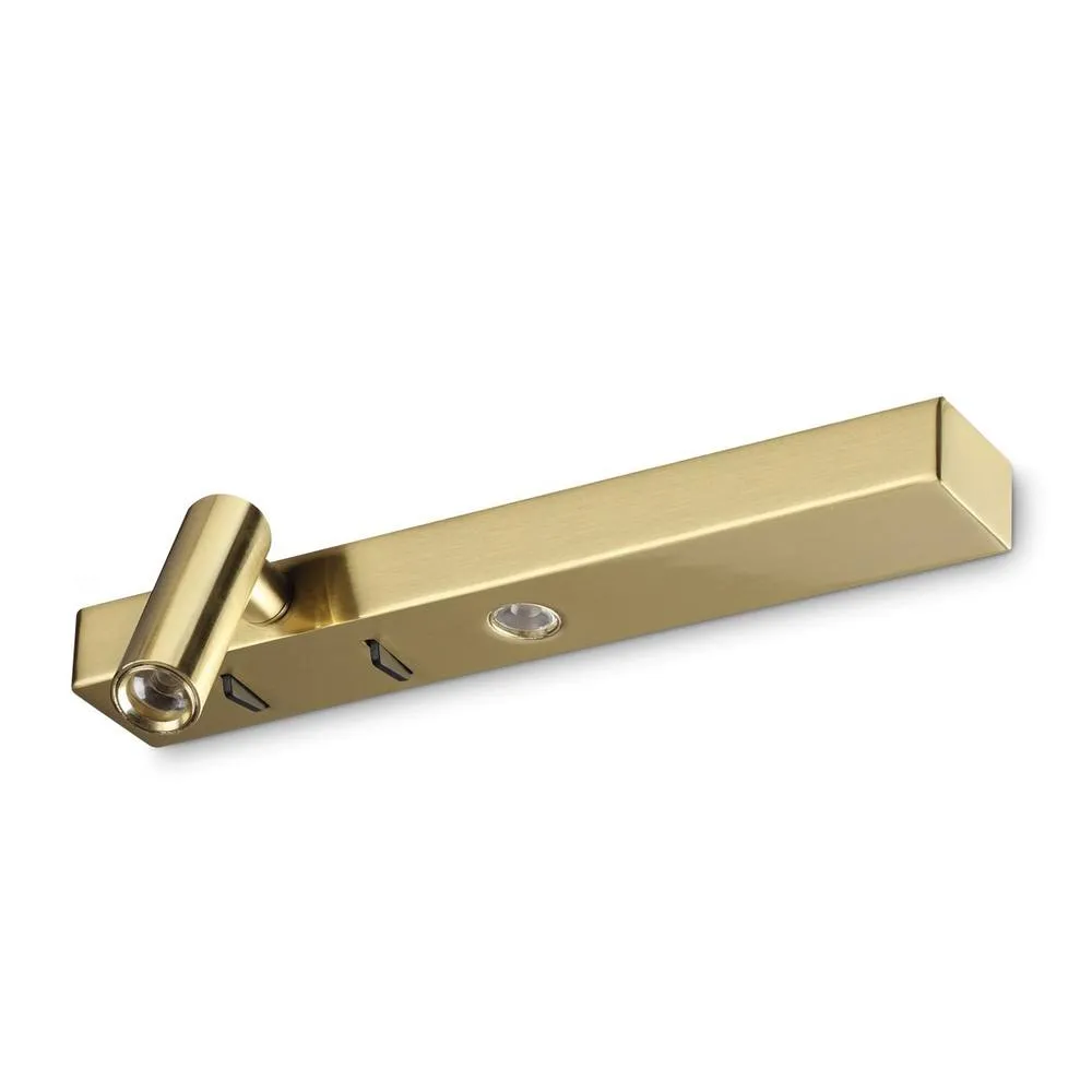 Netlighting Bonne Nuit Left LED Reading Wall Light Brass 3000K in Gold