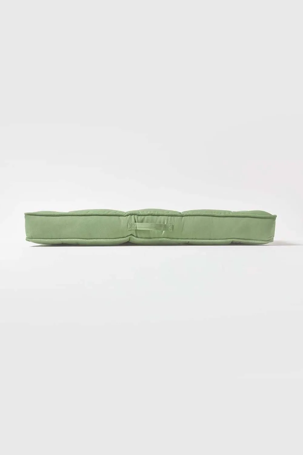 Homescapes Cotton 2 Seater Booster Cushion in Dark Green 5