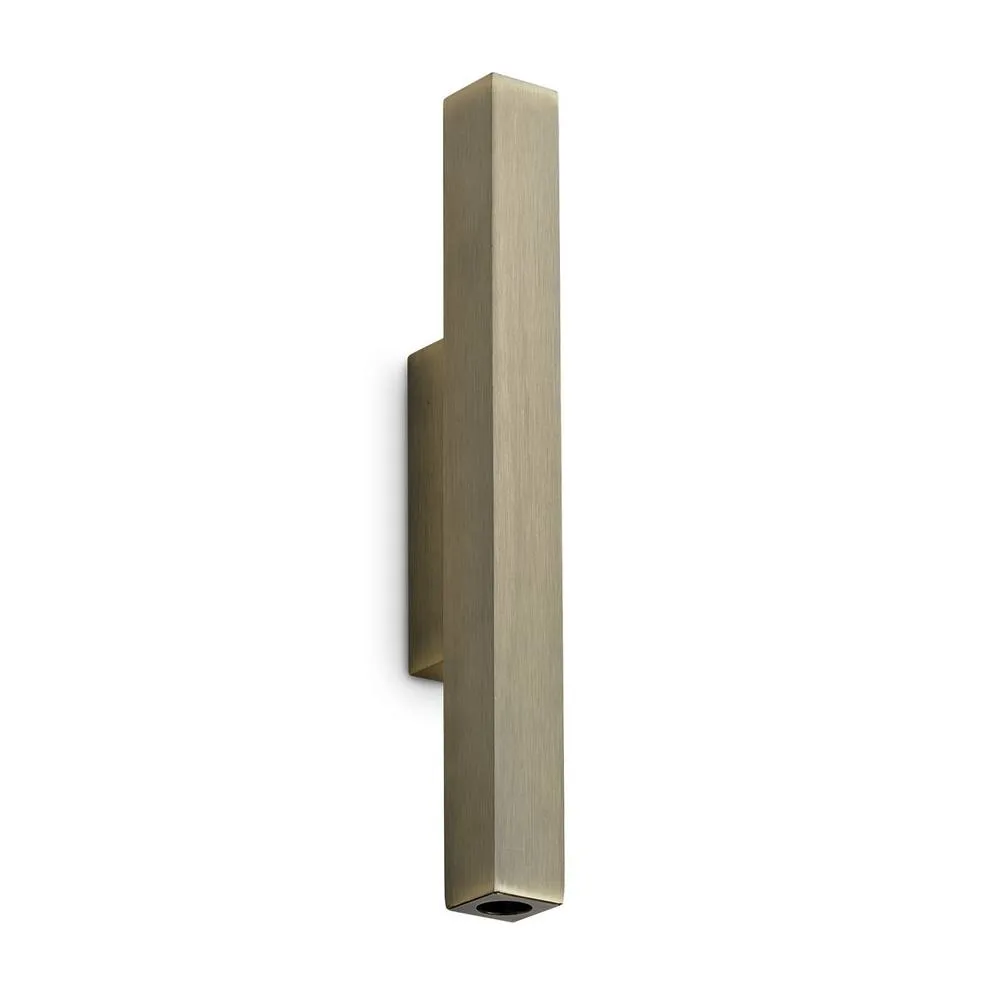 Netlighting Look 30cm Square Up & Down Wall Lamp Brass 2x LED 900lm 3000K in Gold