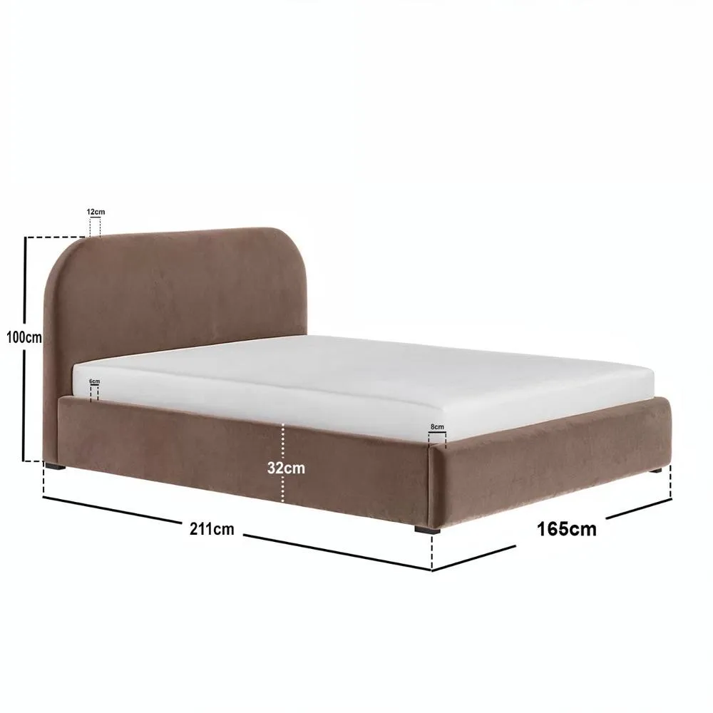 Flair Alba Chocolate Velvet Ottoman Bed in Brown 6