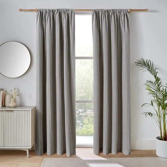 Linford Stripe Unlined Slot Top Curtains 2