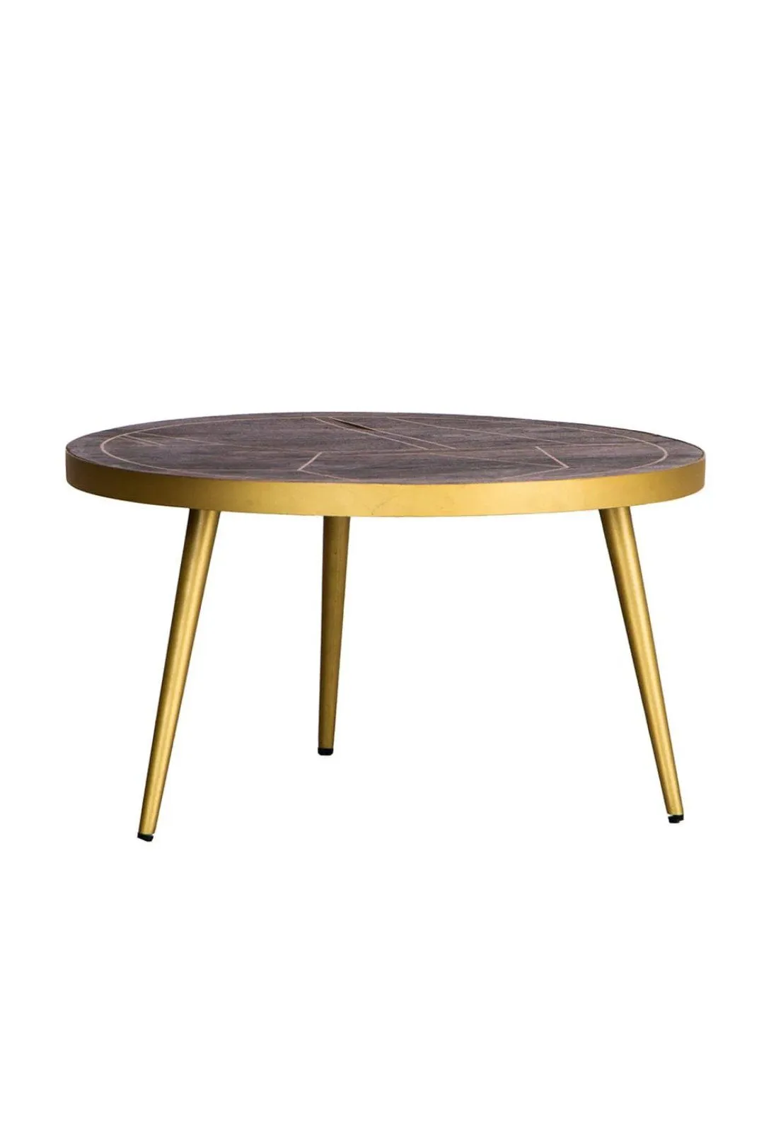 IH Design Round Coffee Table Deiondre Dark Mango in Brown 3