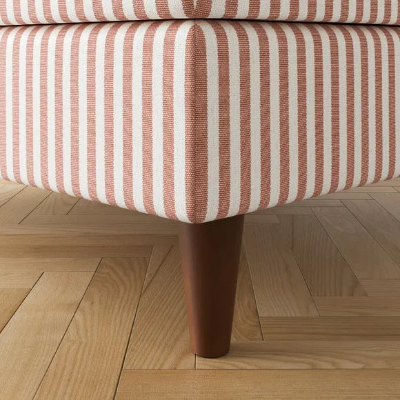 Zoe Pinstripe Fabric Square Storage Footstool 3