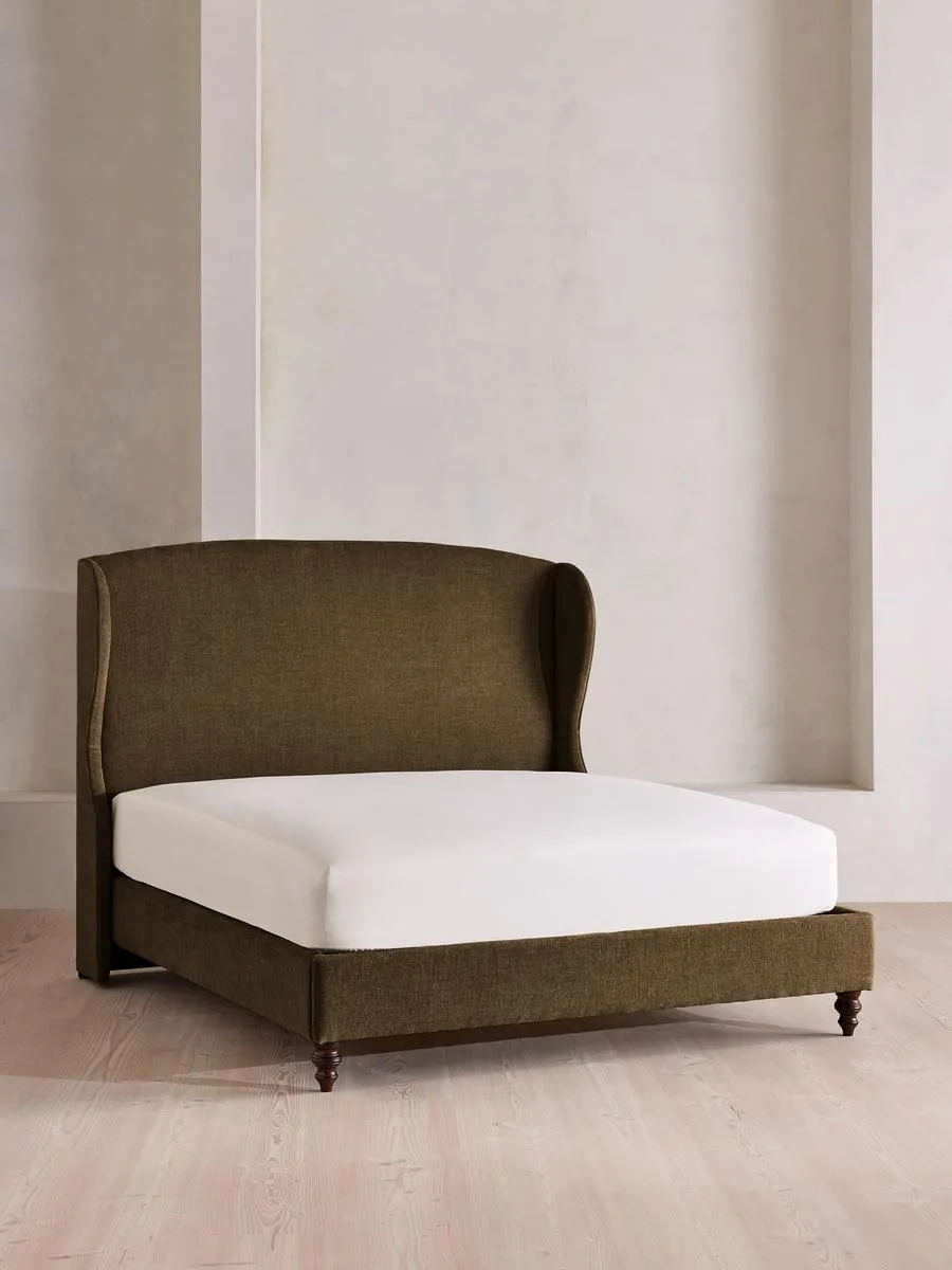 Rivas Bed, King, Linen Chenille, Chocolate