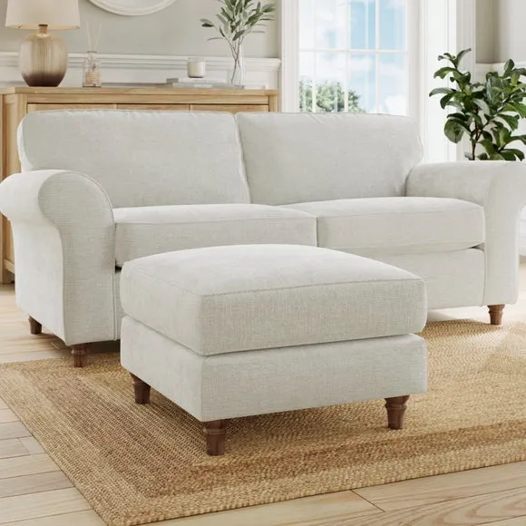Flori Chenille Soft Texture Footstool 1