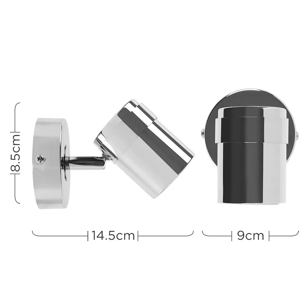 ValueLights Rosie Single Silver Indoor Wall Spotlight 6