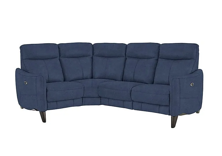 Compact Collection Petit Fabric Left Hand Facing Corner Sofa - Blue