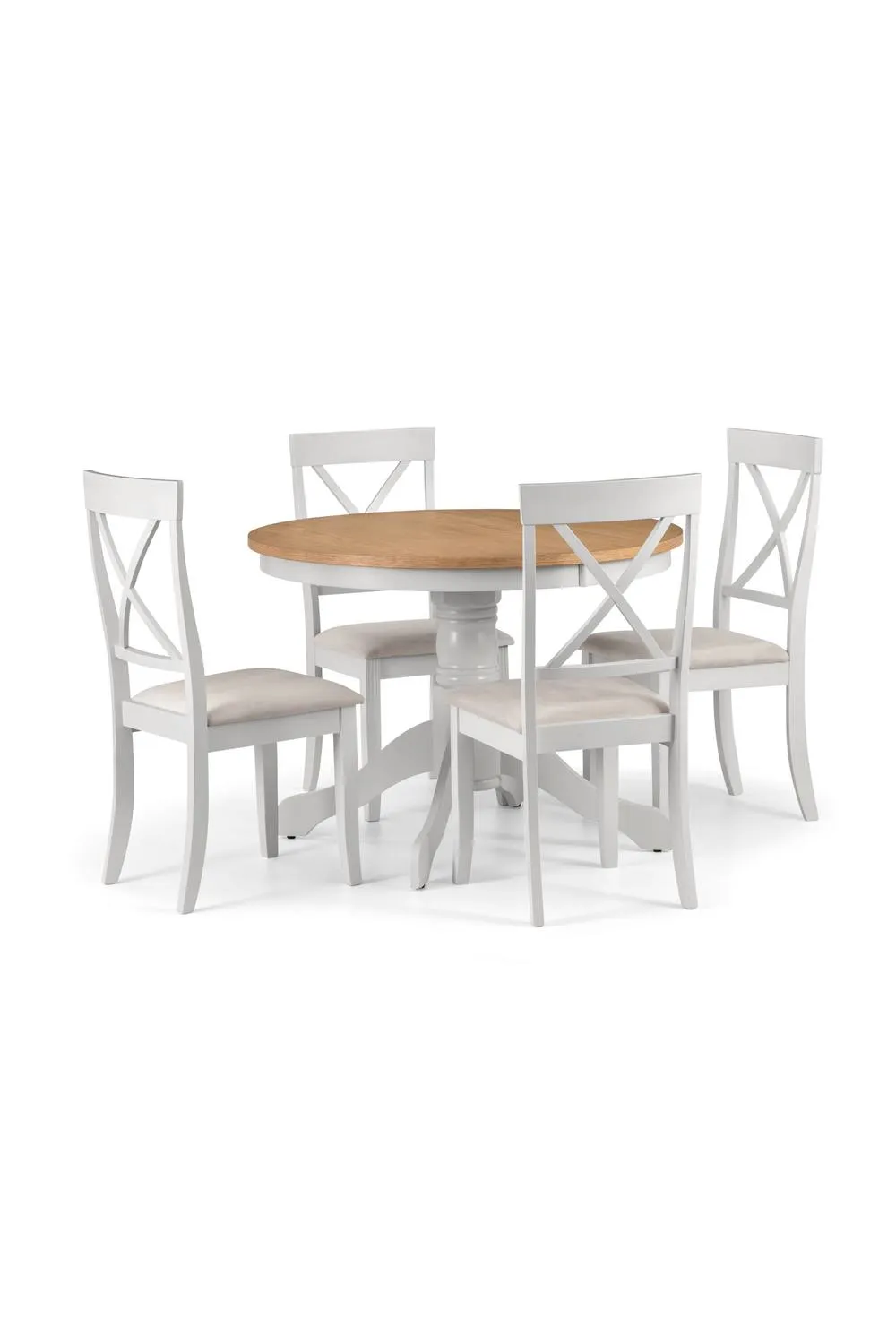 Julian Bowen Davenport Round Pedestal 4 Seater Dining Table in Grey 4