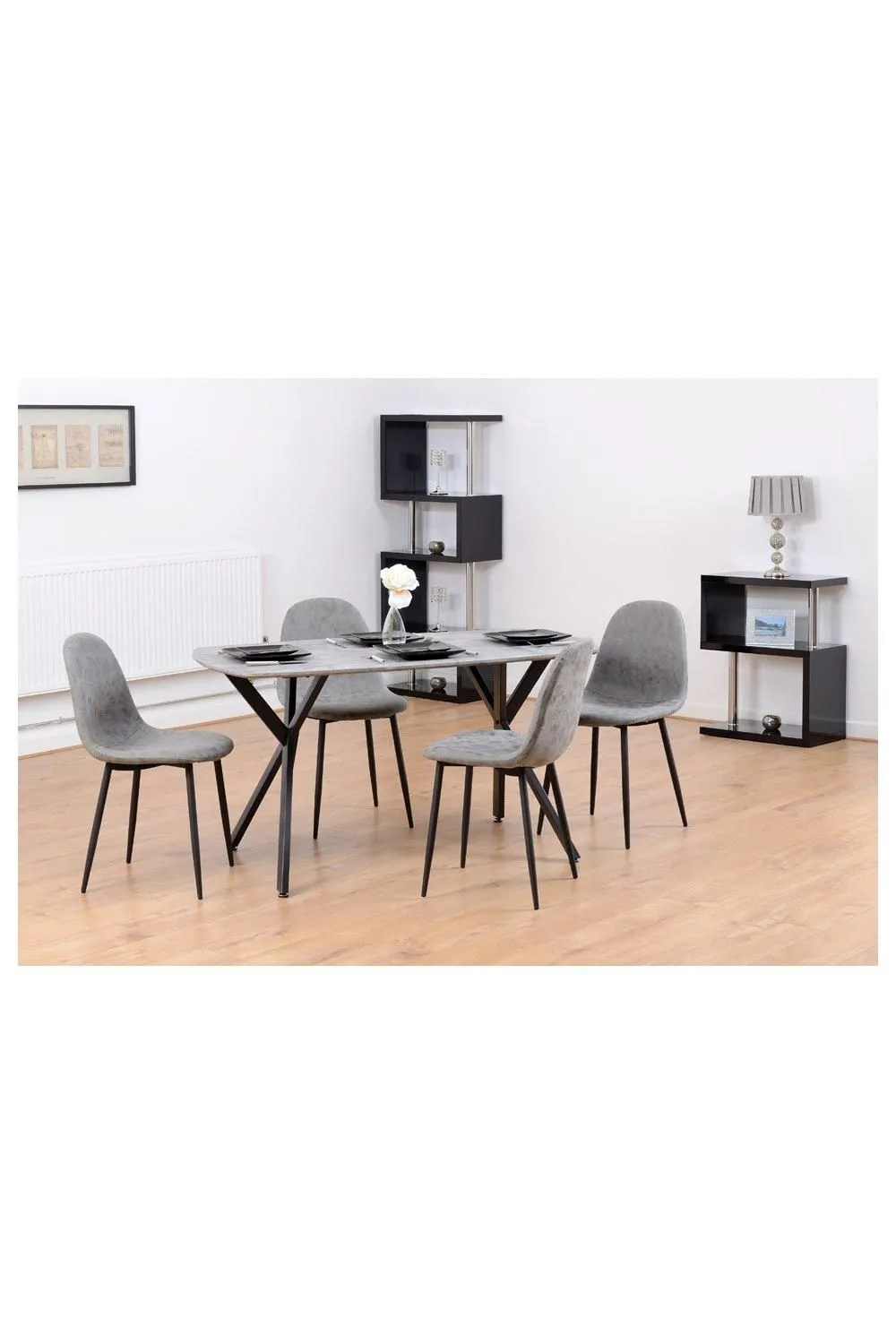 Seconique Athens Rectangular Dining Set in Grey 2