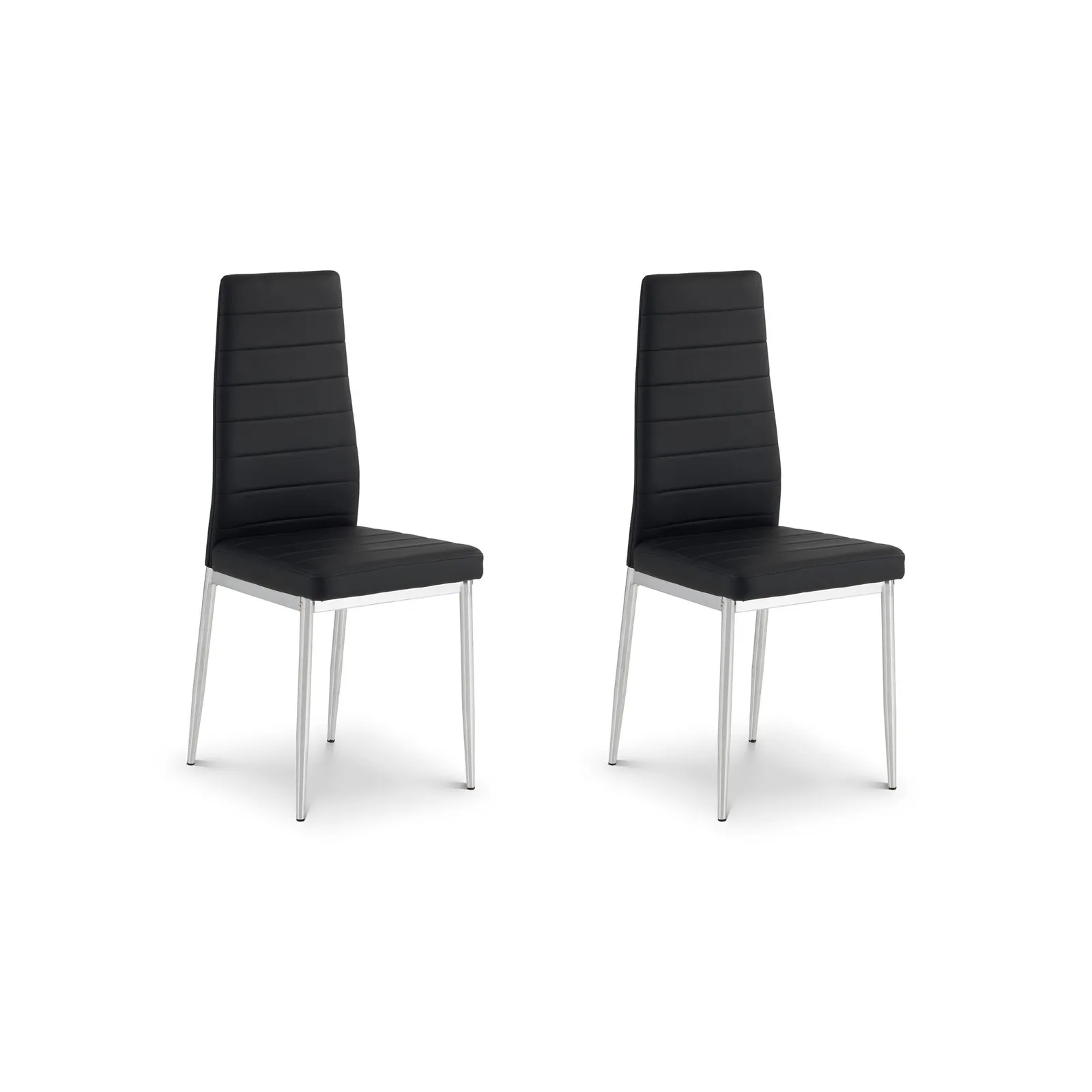 Greenwich Set of 2 Dining Chairs Black PU Leather Black