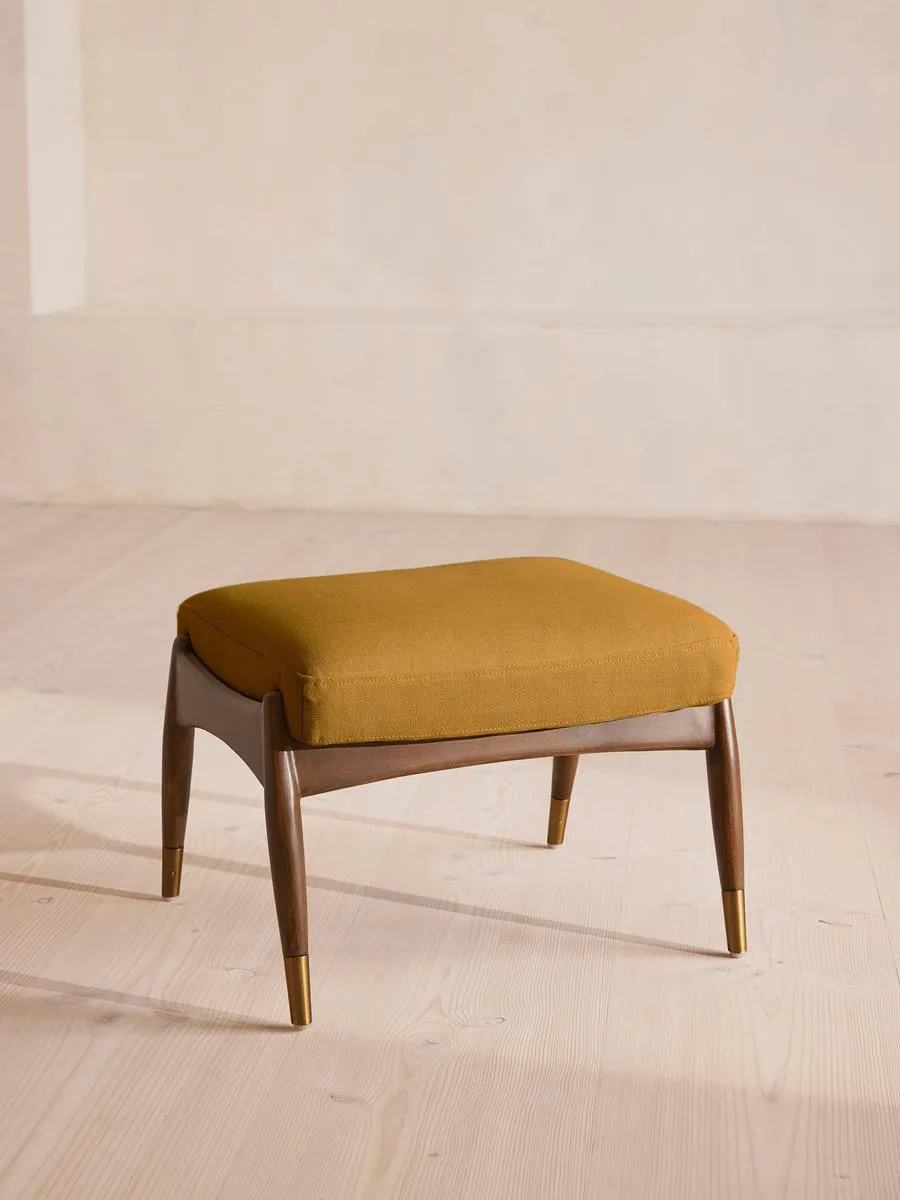 Theodore Footstool, Linen, Turmeric