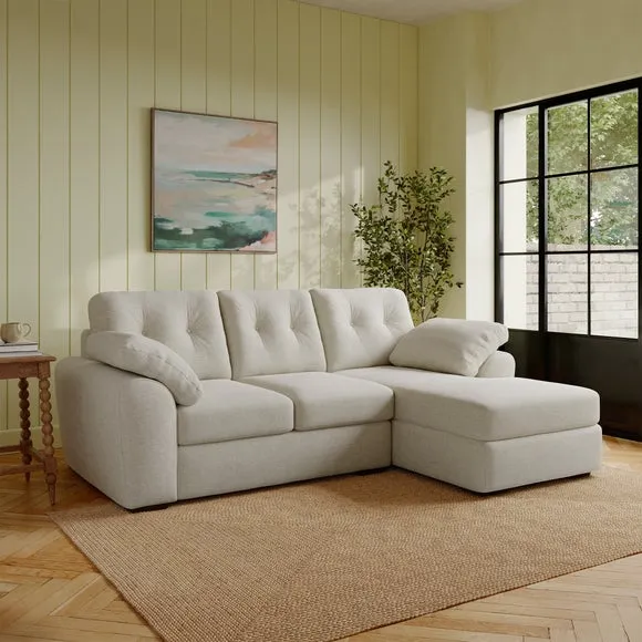 Milton Textured Chenille Corner Chaise Sofa 1