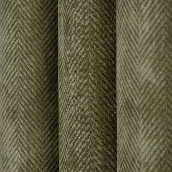 Soft Chenille Herringbone Eyelet Curtains 3