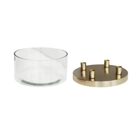 Metal Candlestick Holder with Glass Bowl 3