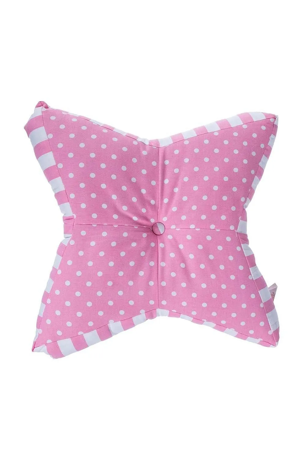 Homescapes Polka Dots Star Floor Cushion in Pink