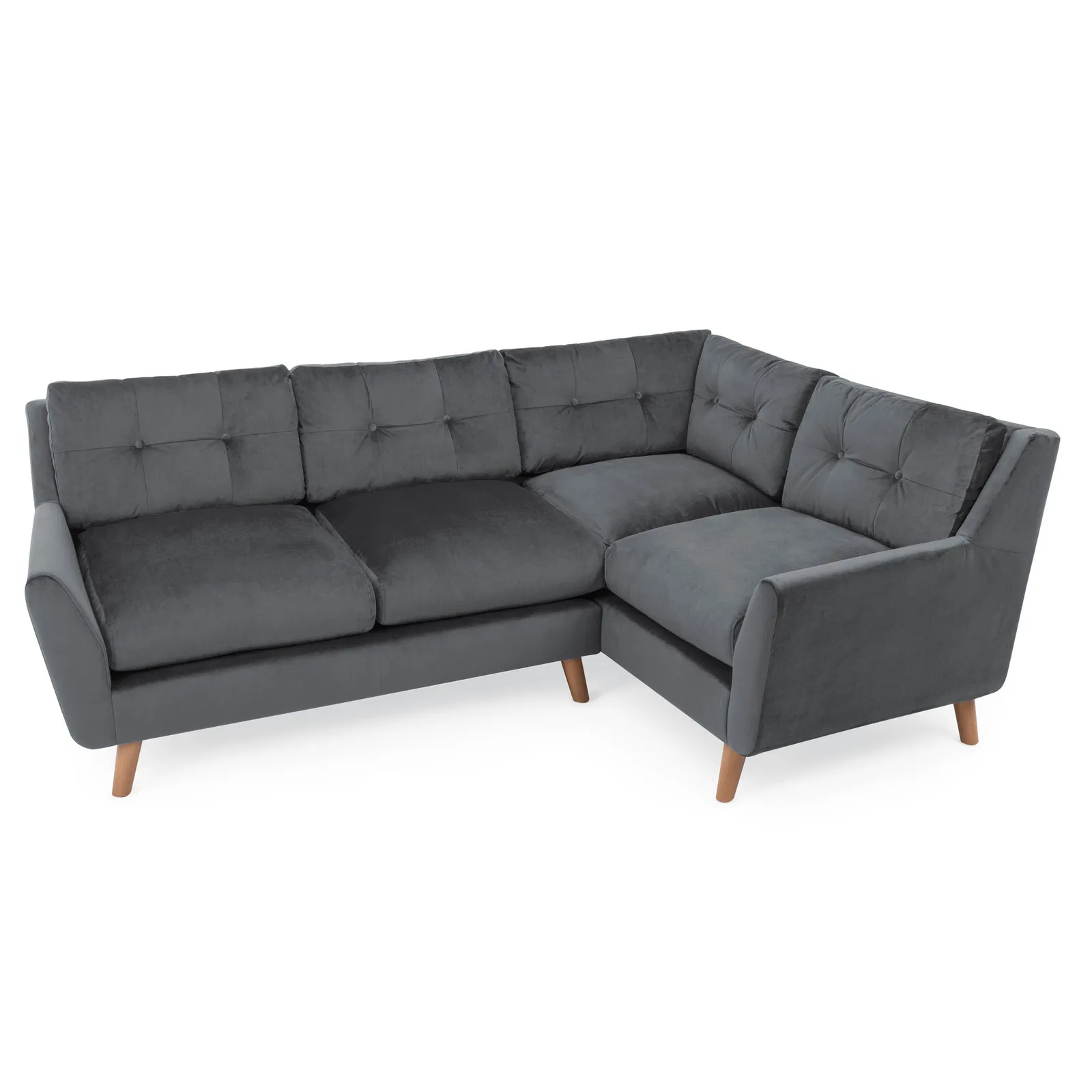 Halston Velvet Corner Sofa Grey
