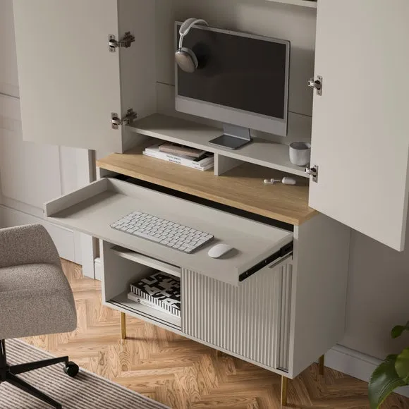 Georgi Tall Cabinet with Hideaway Desk 3