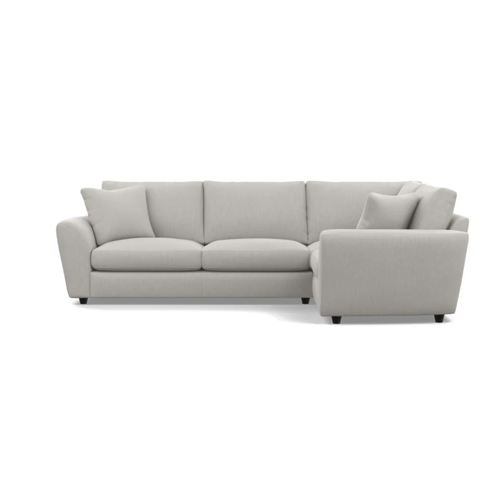 Heal's Snooze Right Hand Facing Corner Sofa Smart Linen Mix Silver Black Feet