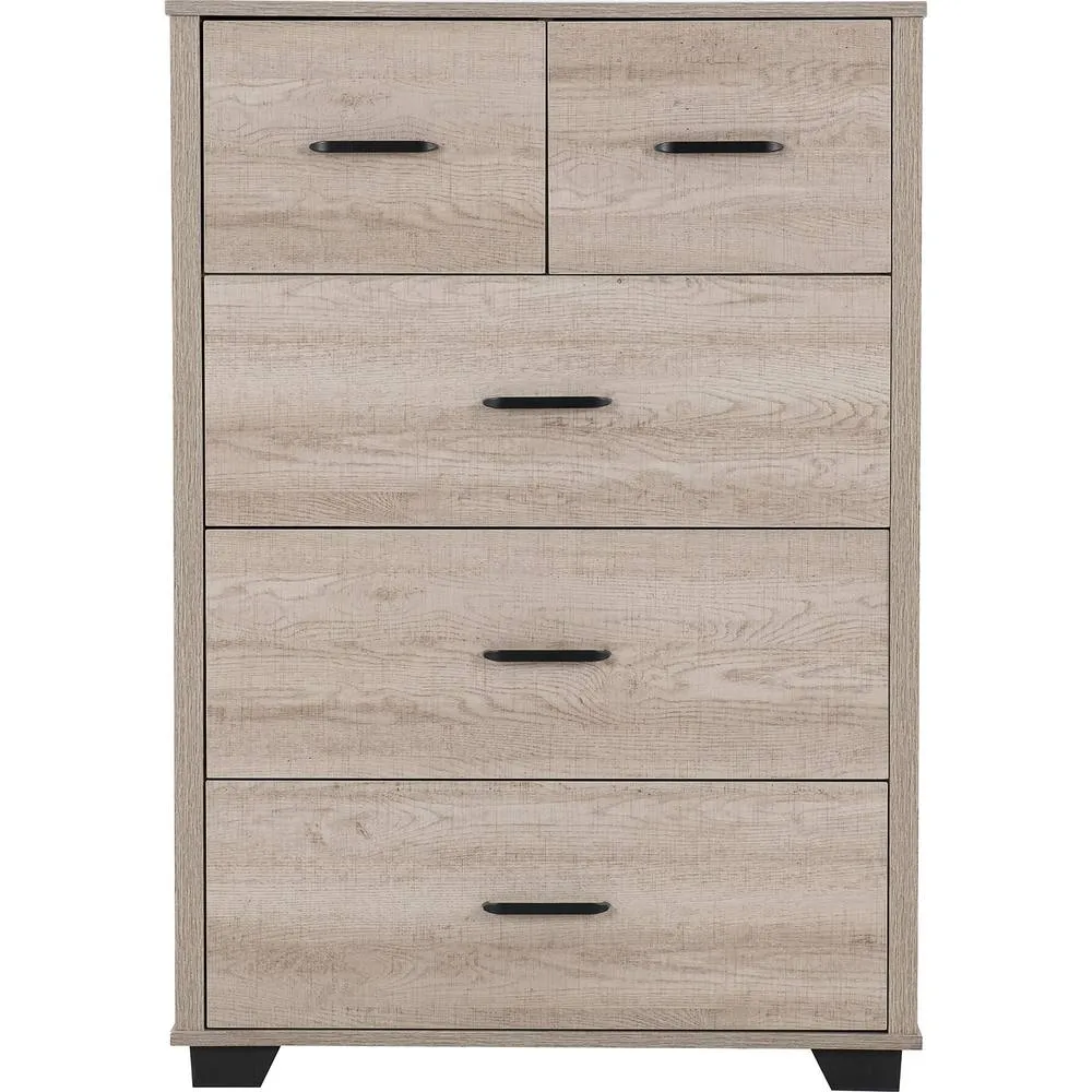Seconique Oliver 3+2 Drawer Chest - LIGHT OAK EFFECT 2