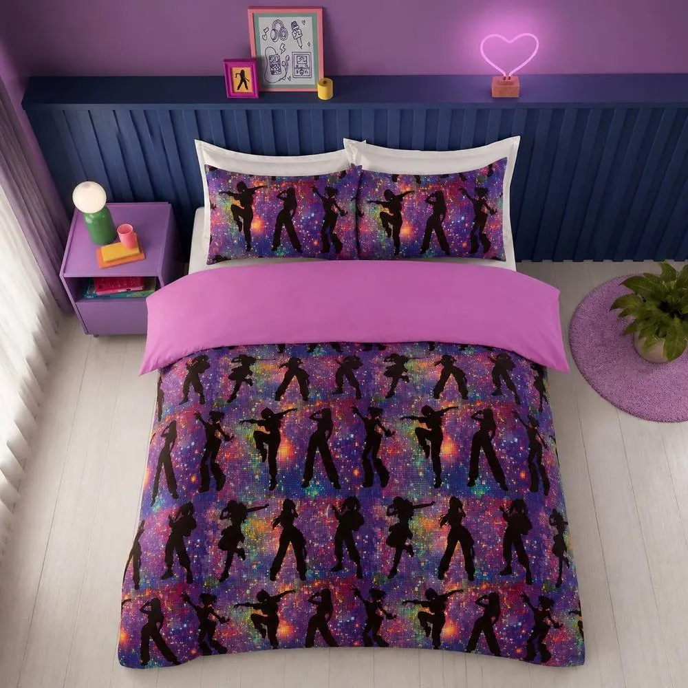Rapport Home Dream Pop Microfibre Reversible Duvet Cover Set with Pillowcases in Pink 3