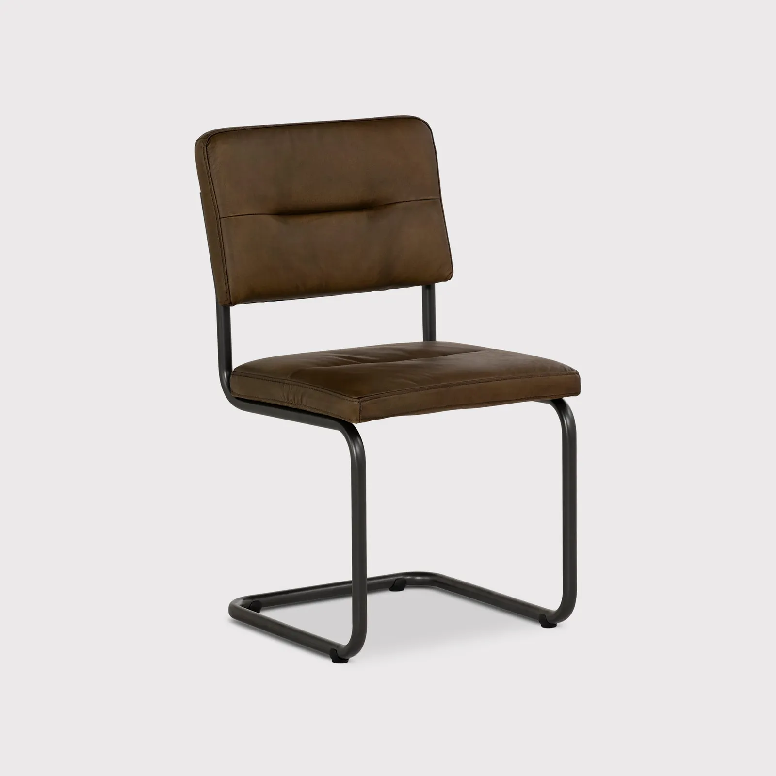 Pure Furniture Byron Round Tube Dining Chair-R, Brown Leather | Barker & Stonehouse 2